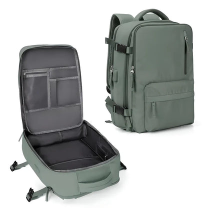 Expandable Carry On Travel Backpack with Flat Lay Packing Design