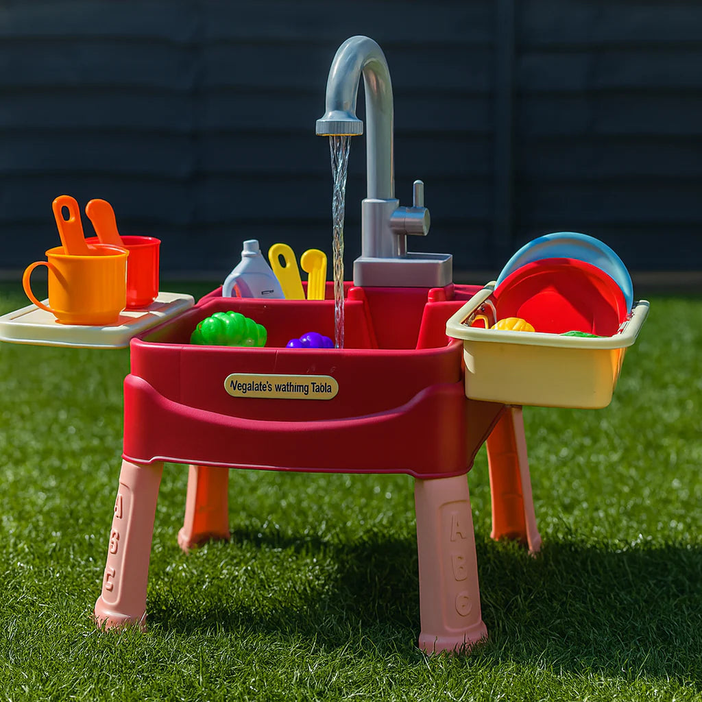 Kids Pretend Play Kitchen Set with Sink, Storage and Accessories