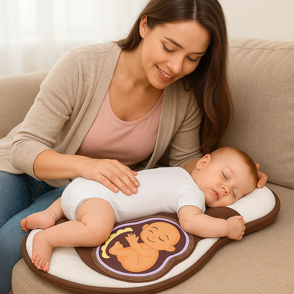 Baby Lounger with Contoured Headrest and Breathable Fabric Design