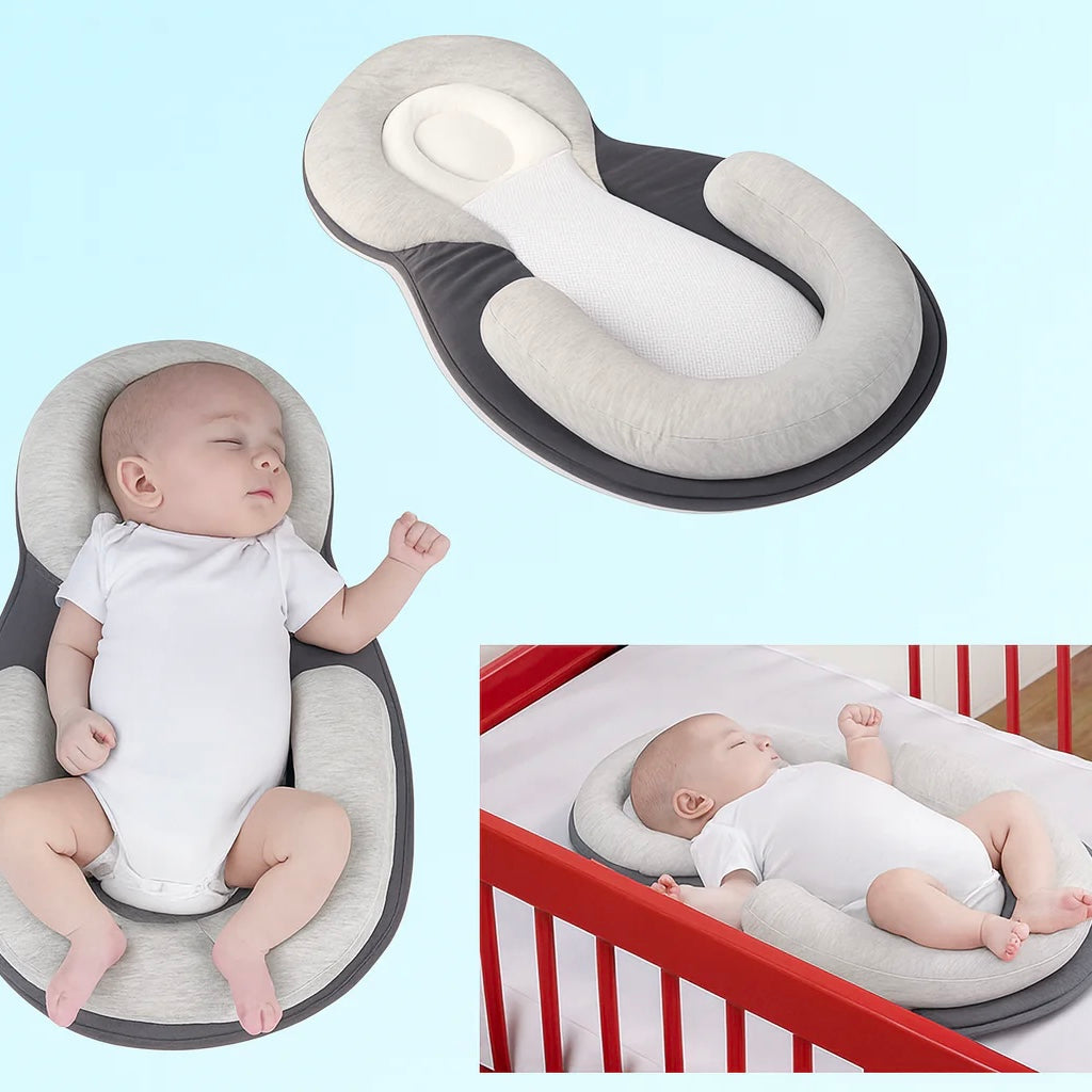 Baby Lounger with Contoured Headrest and Breathable Fabric Design