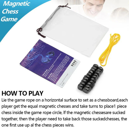 Magnetic Chess Set with Travel Board and Portable Folding Design