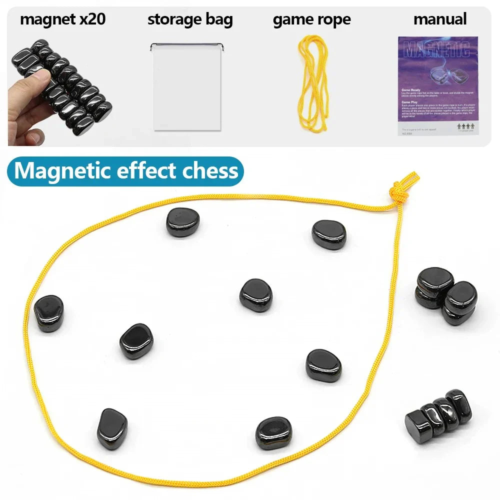 Magnetic Chess Set with Travel Board and Portable Folding Design