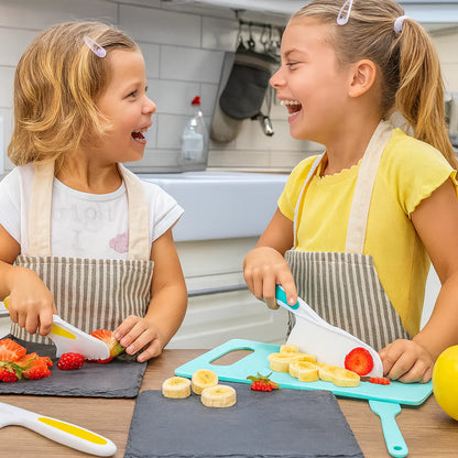Kids Kitchen Tool Set with Plastic Knives, Bowls and Measuring Spoons