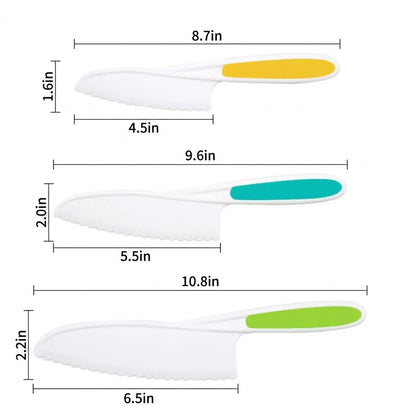 Kids Kitchen Tool Set with Plastic Knives, Bowls and Measuring Spoons
