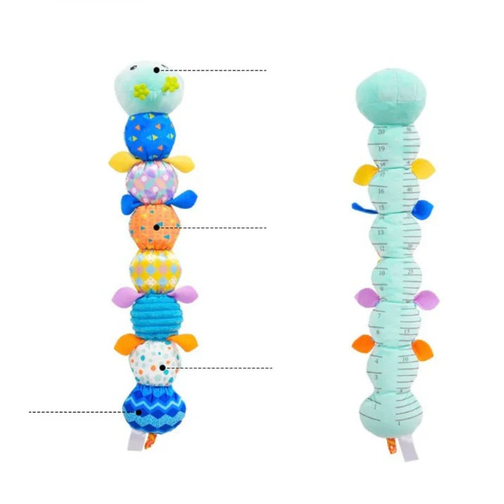 Baby Plush Caterpillar Toy with Music, Rattle and Crinkle Fabric