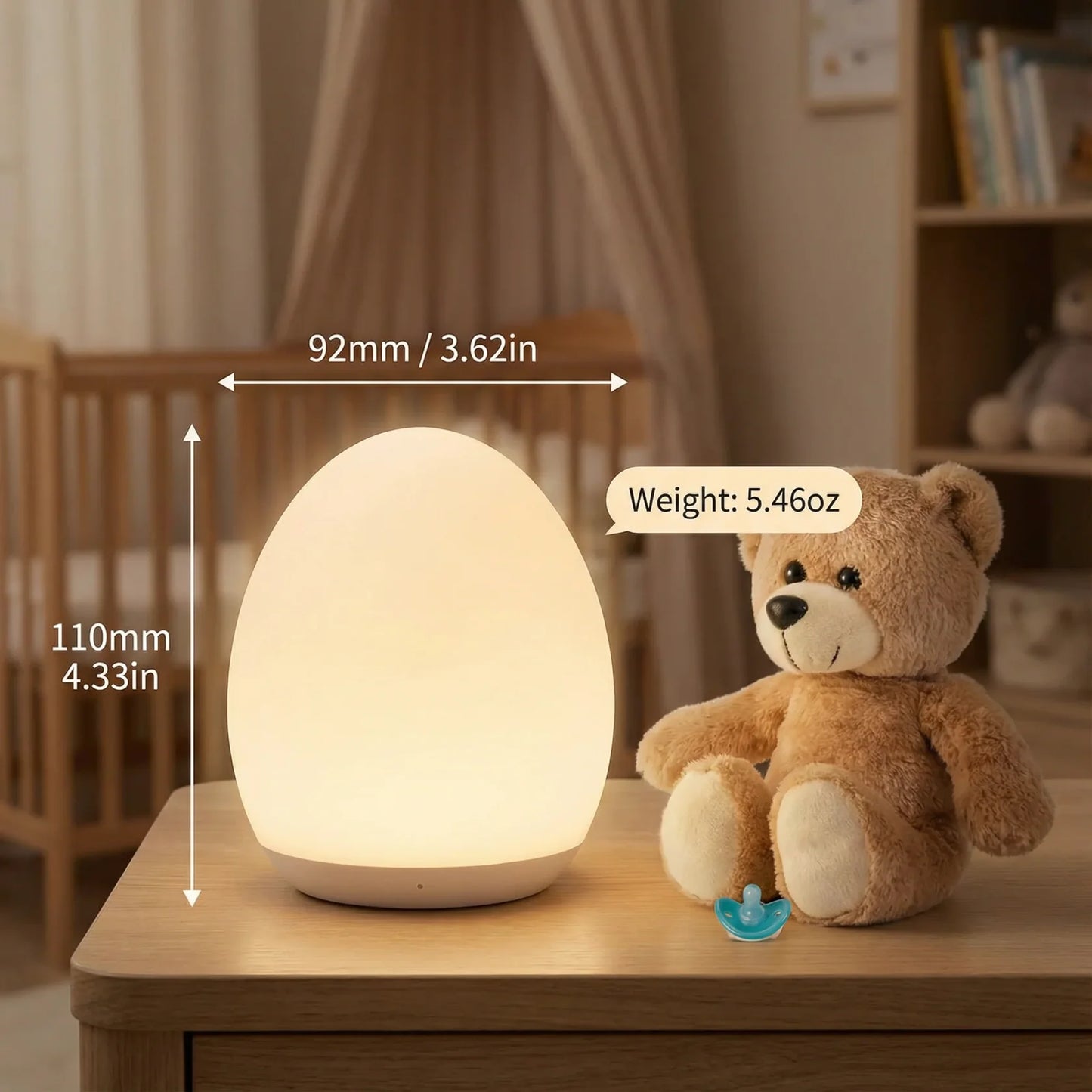 Touch Control Night Light with Soft Silicone Body and Color Modes