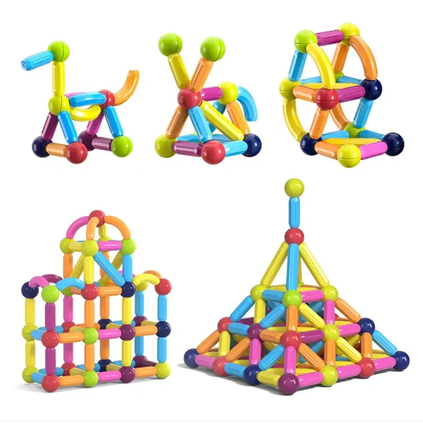 Magnetic Building Set for Kids with Rods and Balls Construction