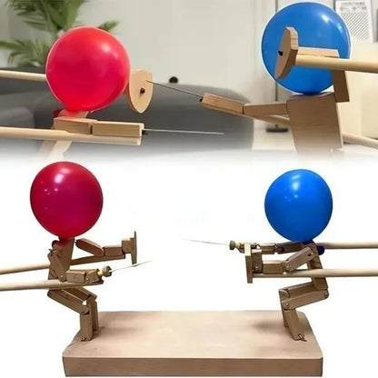 Balloon Duel Game Toy with Puppet Fighters and Balloon Battles