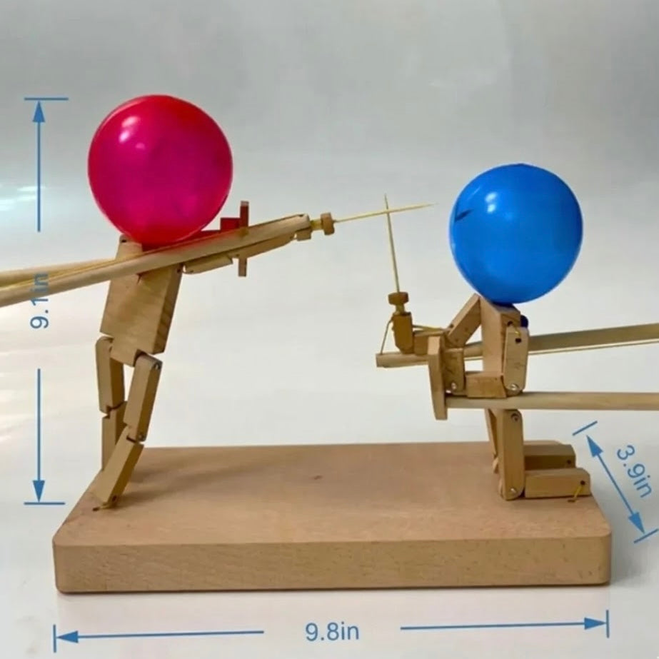 Balloon Duel Game Toy with Puppet Fighters and Balloon Battles