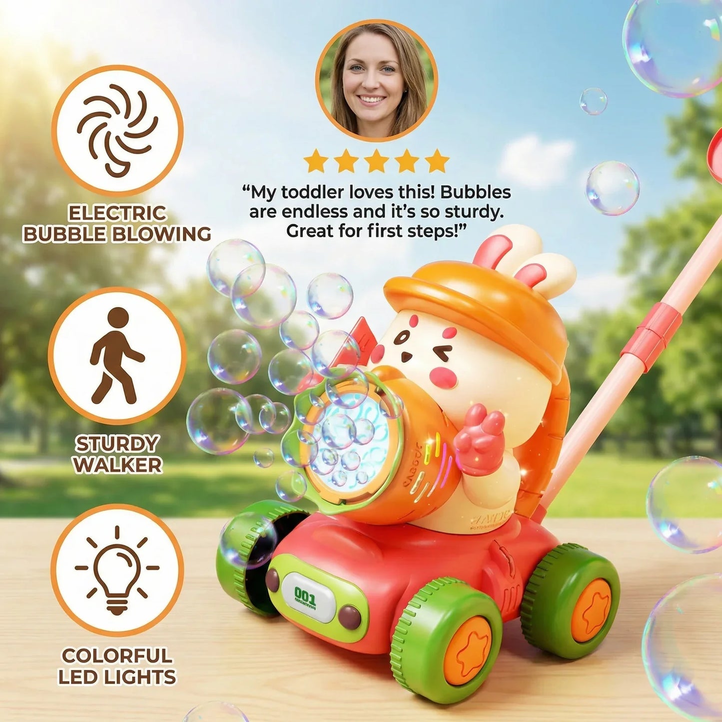 Baby push walker bubble toy