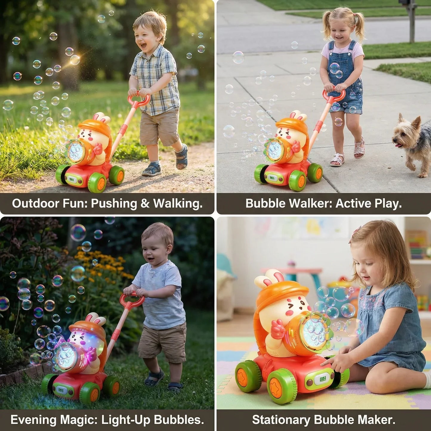 Baby push walker bubble toy