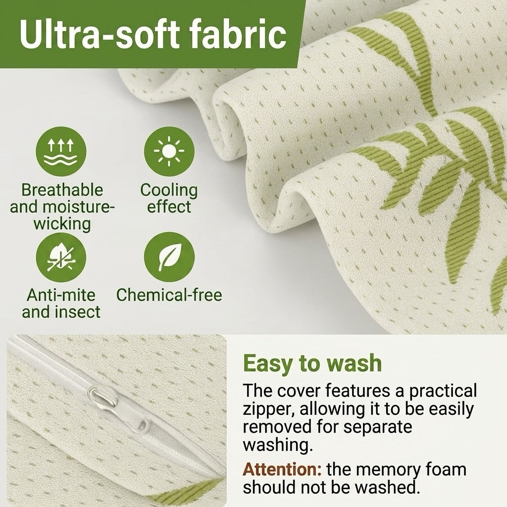 Memory Foam Bamboo Fiber Pillow Cervical Support
