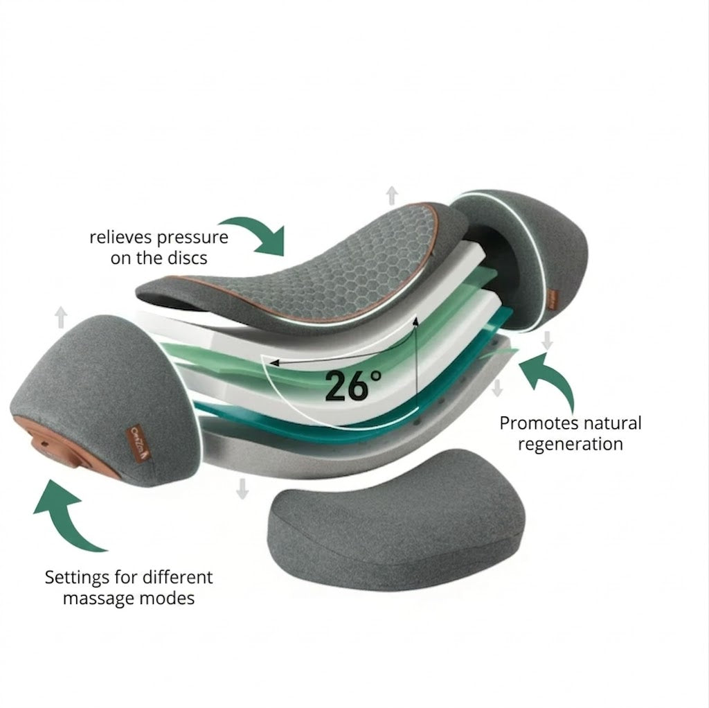 Heated Neck Pillow with Massage and Adjustable Traction
