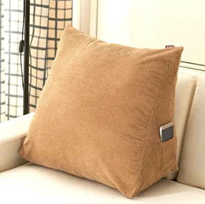 Triangle Backrest Pillow Corduroy Cover