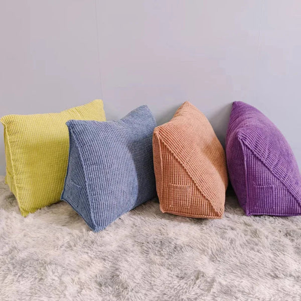 Triangle Backrest Pillow Corduroy Cover