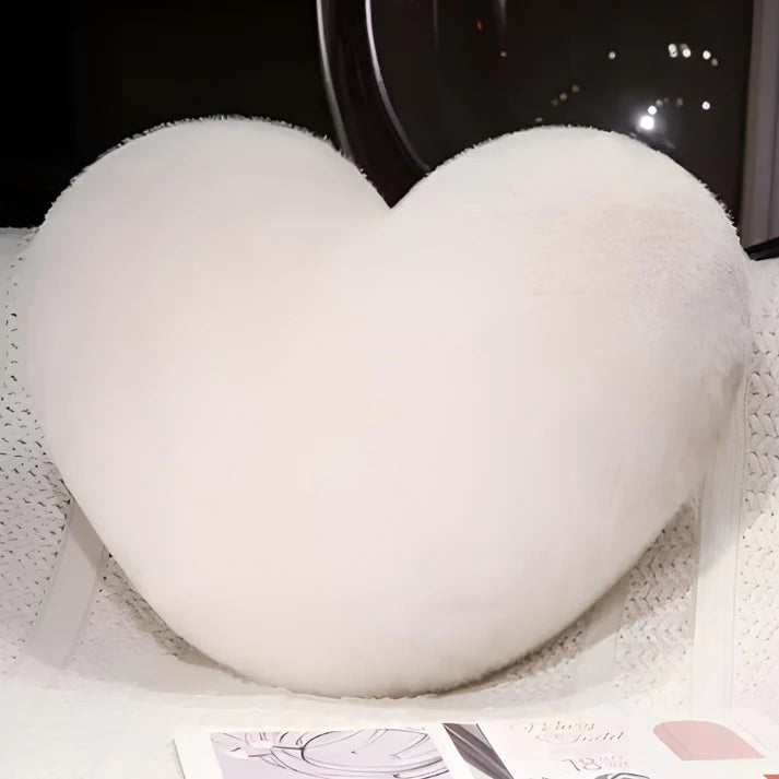 Decorative heart pillow soft faux fur