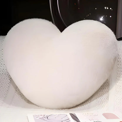 Decorative heart pillow soft faux fur