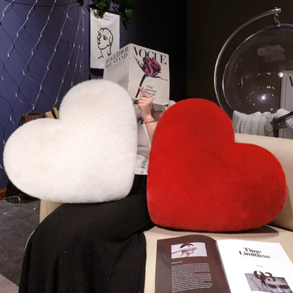 Decorative heart pillow soft faux fur