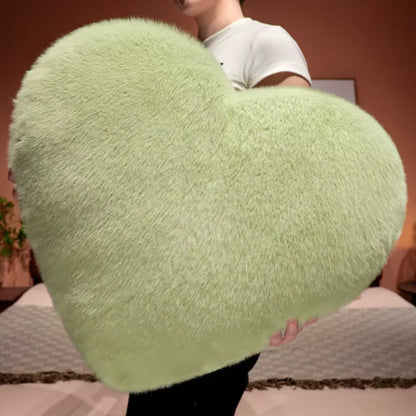 Decorative heart pillow soft faux fur