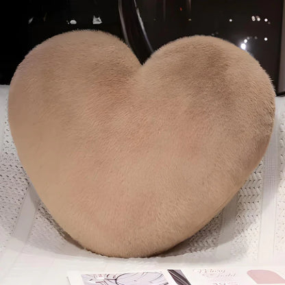 Decorative heart pillow soft faux fur
