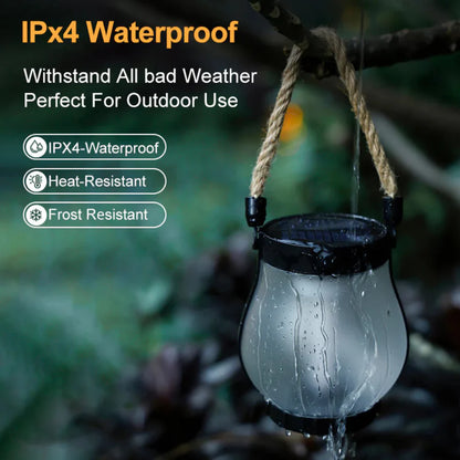Solar lantern with realistic flame effect