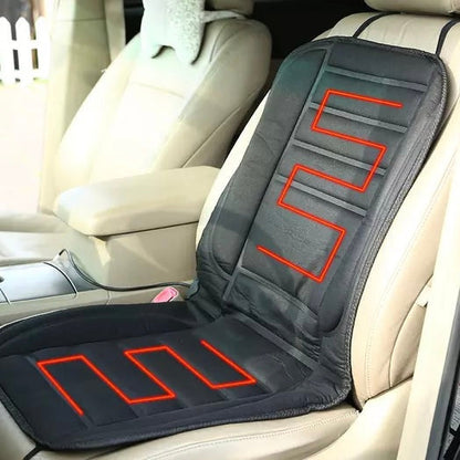 Heated Car Seat Cushion with Full Back Coverage and 12V Plug for Winter Drives