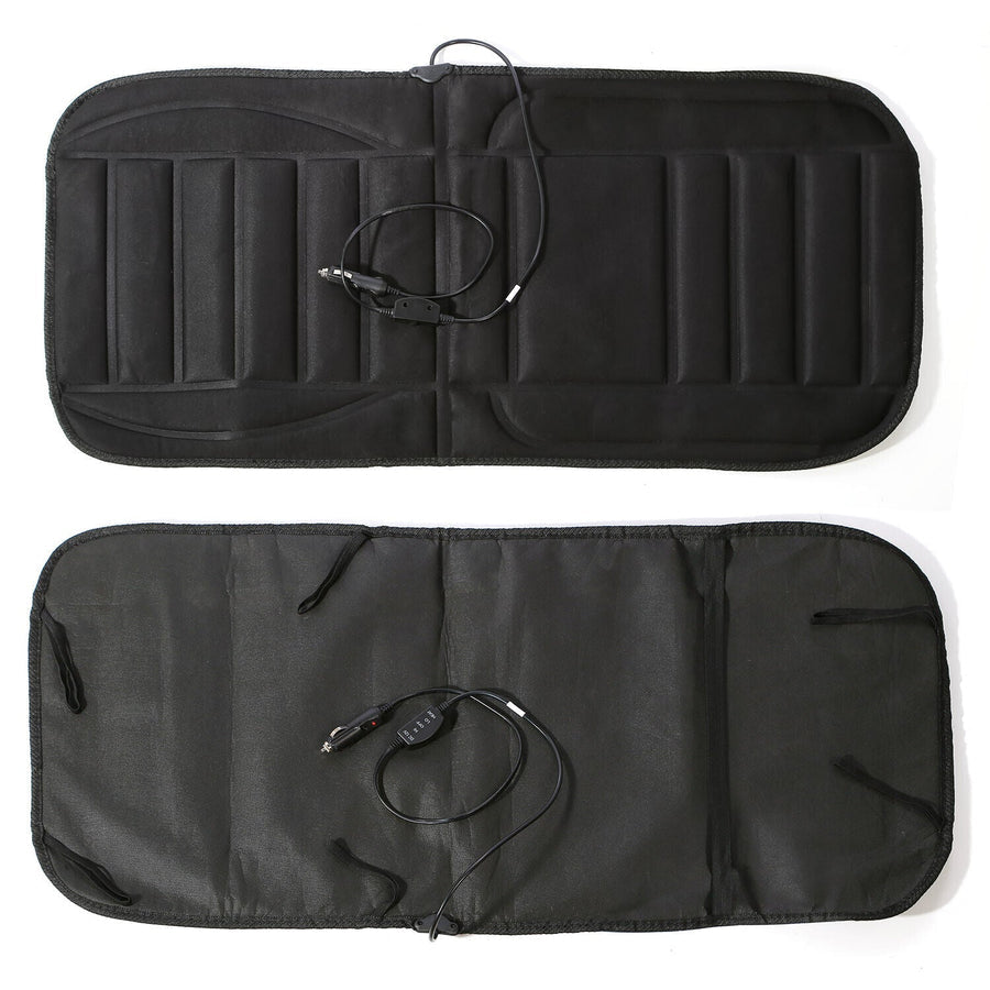 Heated Car Seat Cushion with Full Back Coverage and 12V Plug for Winter Drives