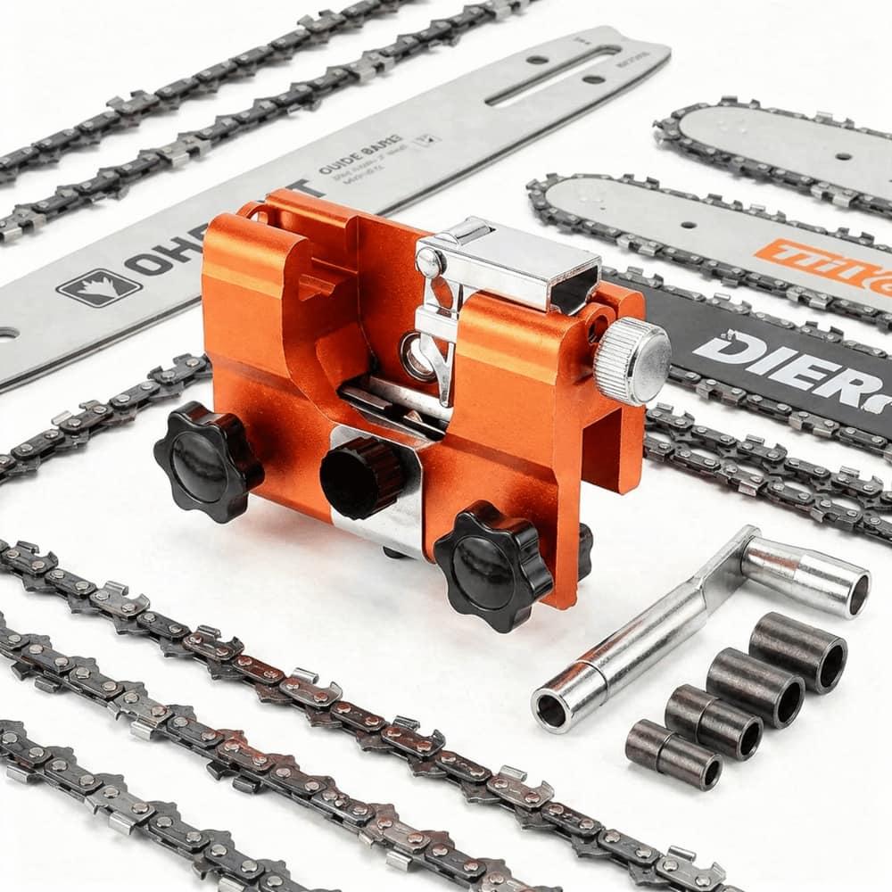 Obsetic Portable Chainsaw Sharpener, Stainless Steel and Aluminum Design