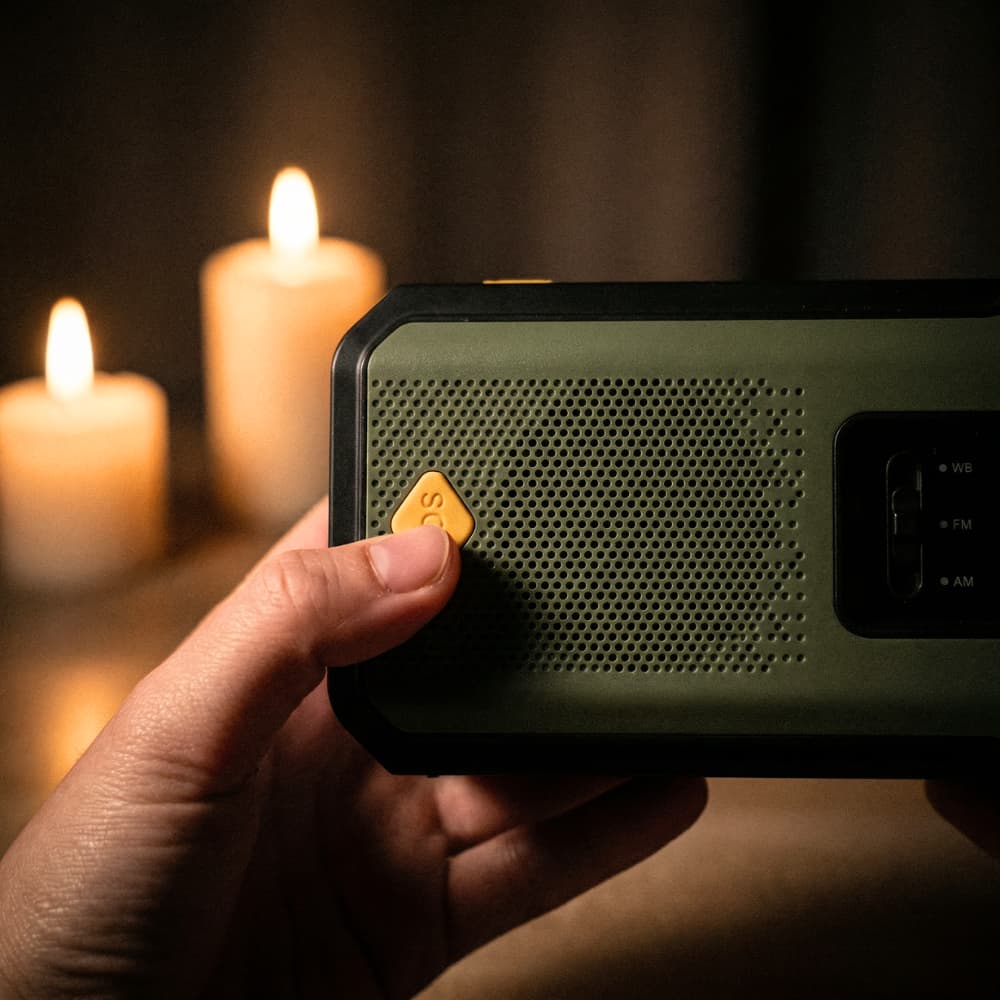 NaturVibes Emergency Radio with Solar, Hand Crank and SOS Alarm