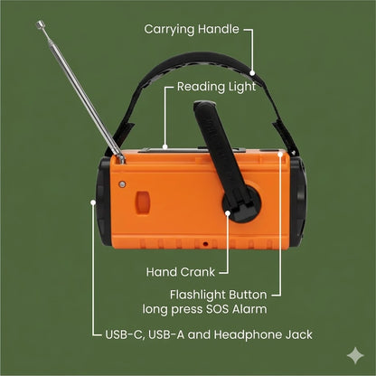 Obsetic Pro Emergency Solar and Hand Crank Radio