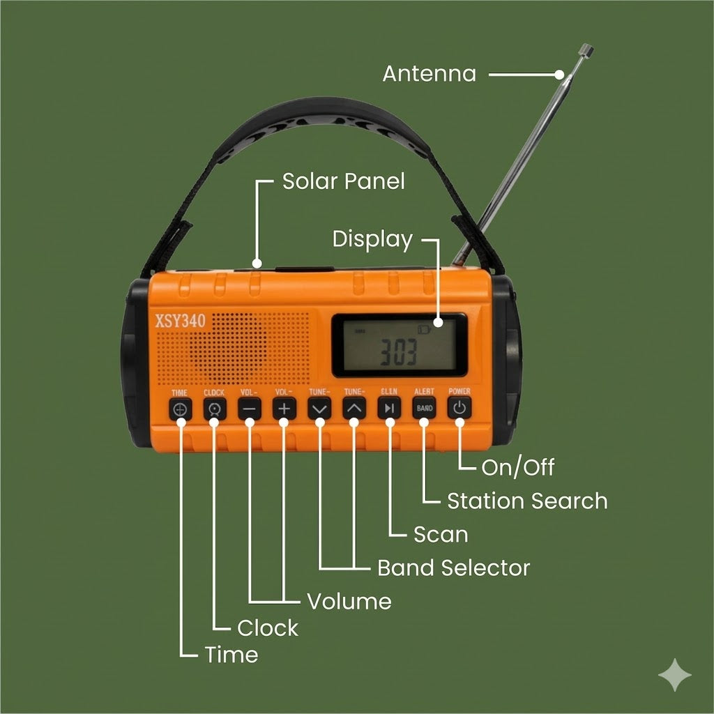 Obsetic Pro Emergency Solar and Hand Crank Radio