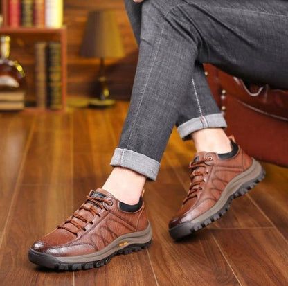 Hand-Sewn Leather Casual Shoes Orthopedic Support for Men