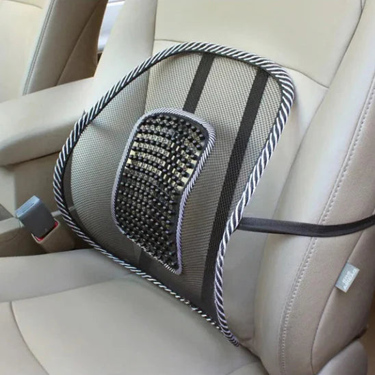 Lumbar Cushion for Car, Breathable Mesh Back Support with Massage Beads