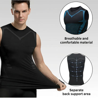 Breathable Shaping Vest with Flexible Compression Design for Men