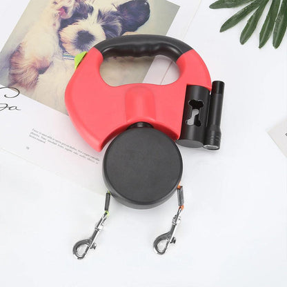 DualDog Retractable Double Dog Leash 360 Degree Rotation