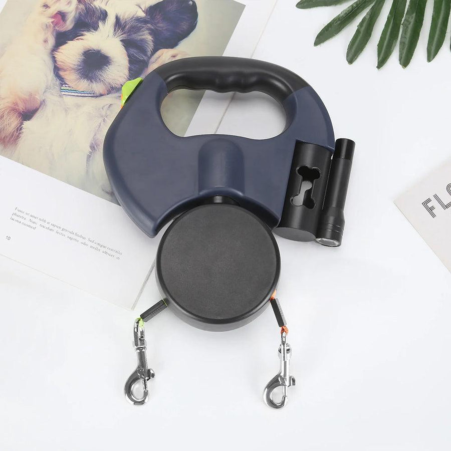 DualDog Retractable Double Dog Leash 360 Degree Rotation