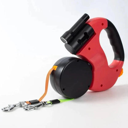 DualDog Retractable Double Dog Leash 360 Degree Rotation