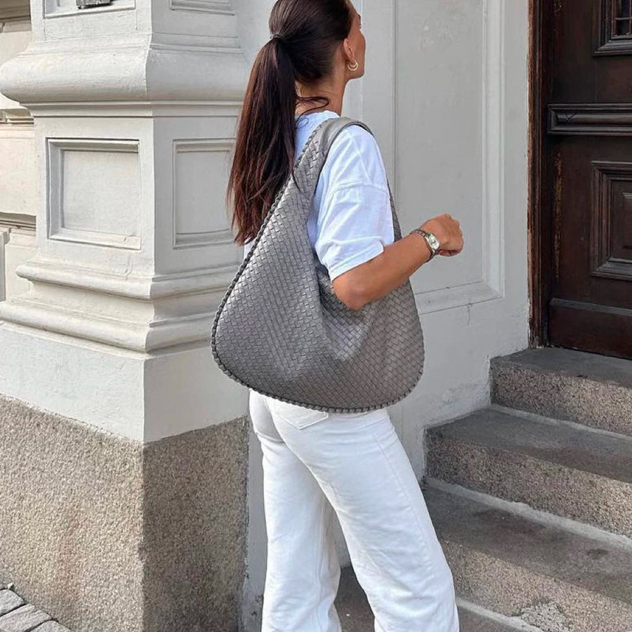 Structured Tote Bag, Textured Everyday Shoulder Bag