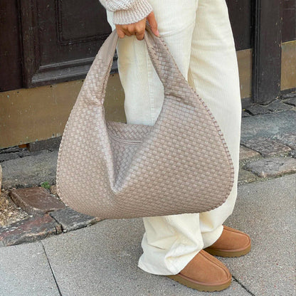 Structured Tote Bag, Textured Everyday Shoulder Bag