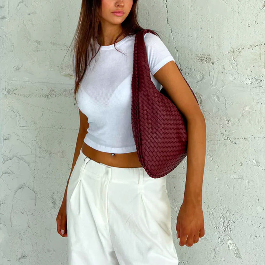 Structured Tote Bag, Textured Everyday Shoulder Bag