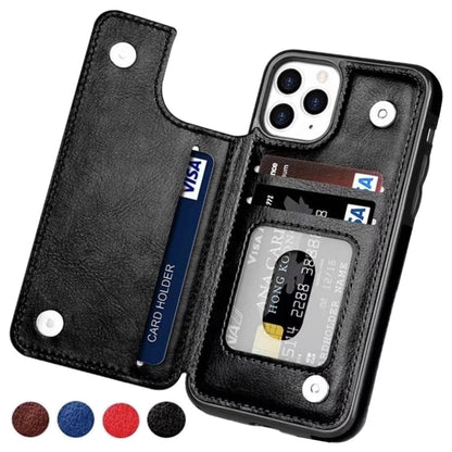 Leather Phone Case with Card Slots and Magnetic Closure