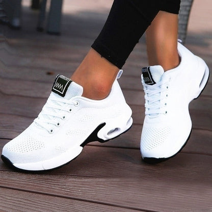 Cushioned Sneakers with Breathable Upper and Rubber Sole for Women