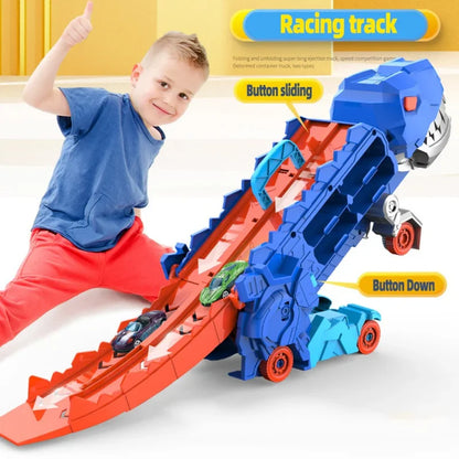 Dinosaur Racing Toy Set, Transforming Play Track Adventure