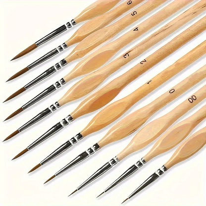Precision Detail Brush for Accurate Painting and Fine Art, 11 Piece