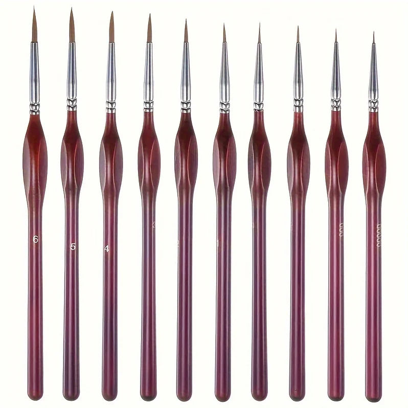 Precision Detail Brush for Accurate Painting and Fine Art, 11 Piece