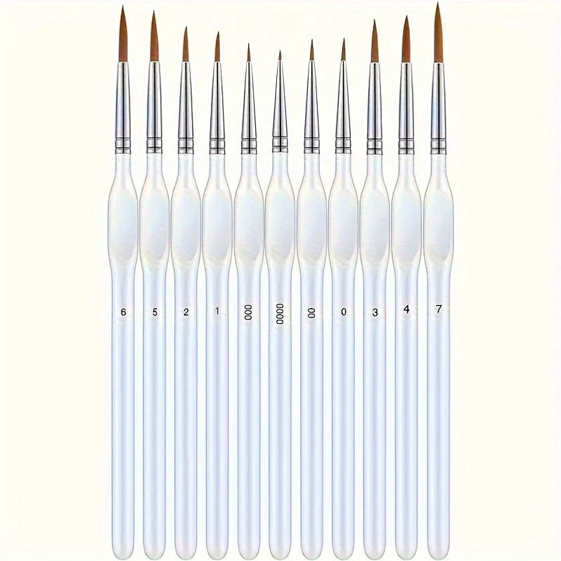 Precision Detail Brush for Accurate Painting and Fine Art, 11 Piece