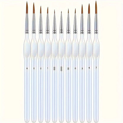 Precision Detail Brush for Accurate Painting and Fine Art, 11 Piece