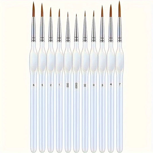 Precision Detail Brush for Accurate Painting and Fine Art, 11 Piece