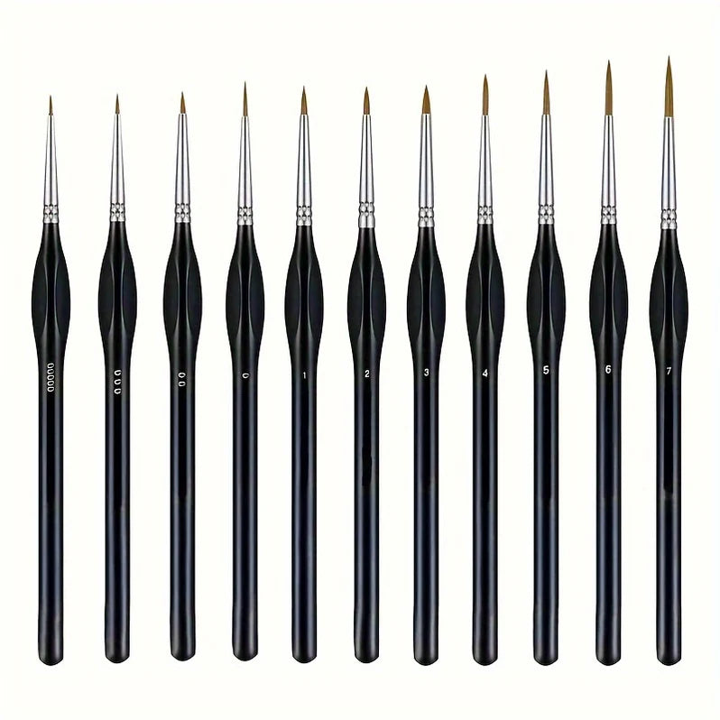 Precision Detail Brush for Accurate Painting and Fine Art, 11 Piece