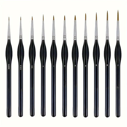 Precision Detail Brush for Accurate Painting and Fine Art, 11 Piece